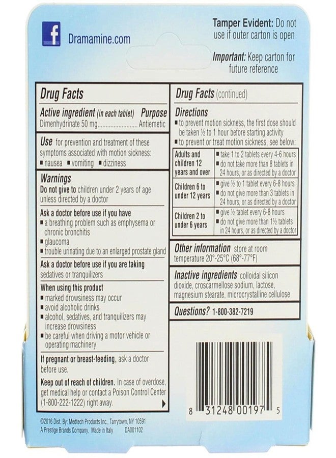 Dramamine Original Formula - 12 ct, Pack of 6 - Image 5